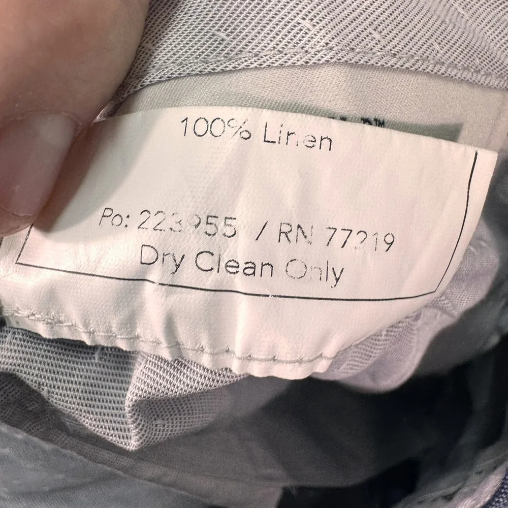 Joseph Abboud Linen Pants Mens 32 Heritage Navy Blue Dress Slacks EUC